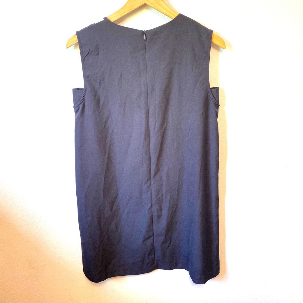 Dodry Preppy Shift Dress Womens Black White Ribbon Bow Detail Sleeveless Small - Picture 3 of 7